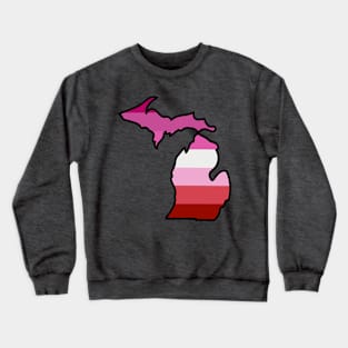 Michigan Lesbian Pride Flag Crewneck Sweatshirt